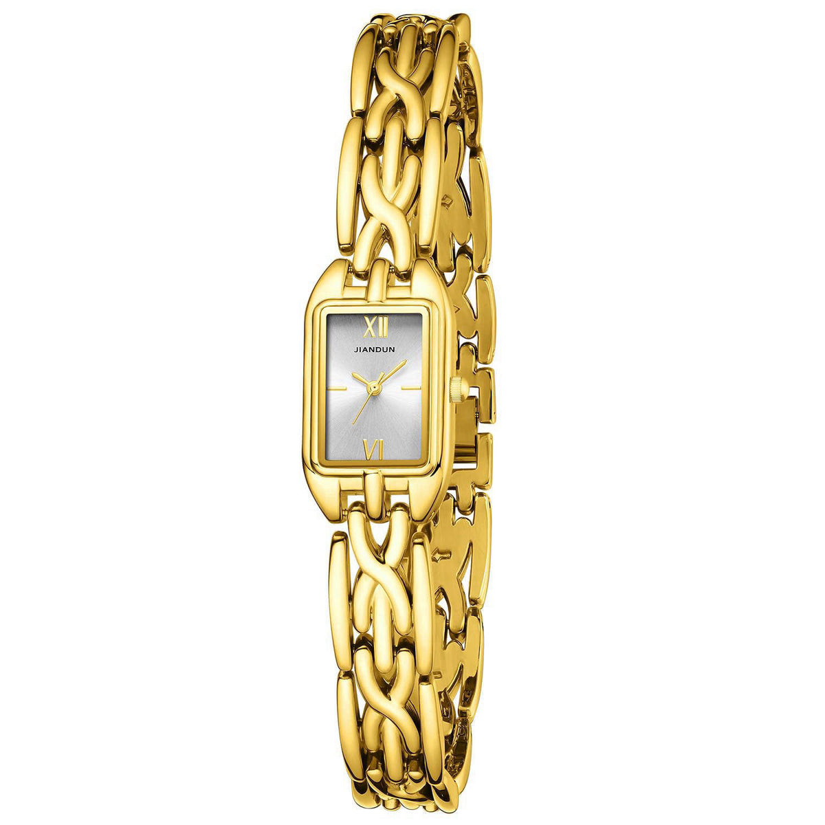 JIANDUN Classic Vintage Square Gold Tone Women Bracelet Watch with Adjustable Band, Water-Resistant – product photo (Wri