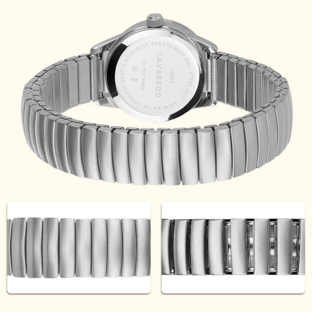 VTAIGE Gold Watches for Women Small Wrist Ladies Stainless Steel Expansion – packaging and label
