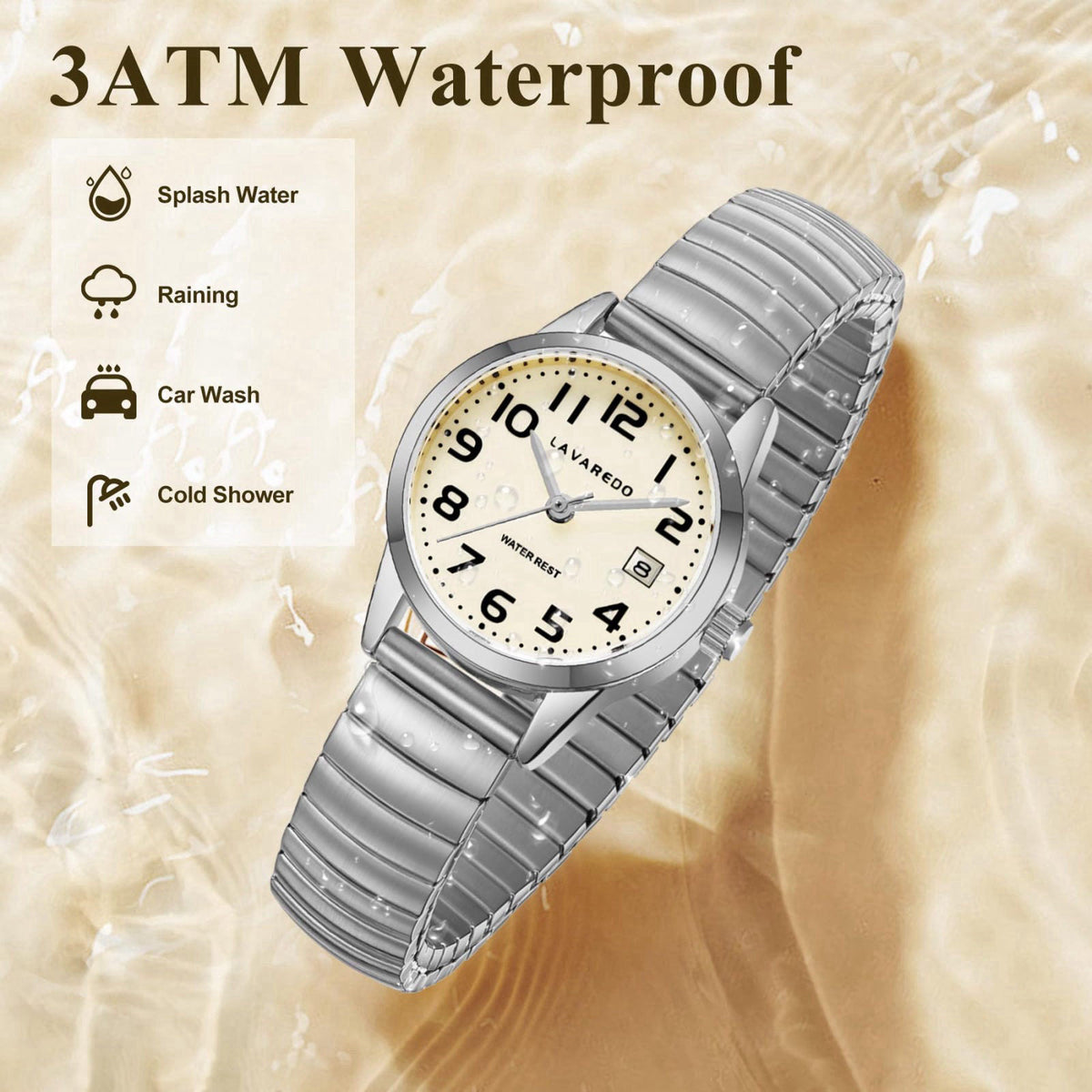 VTAIGE Gold Watches for Women Small Wrist Ladies Stainless Steel Expansion – full view