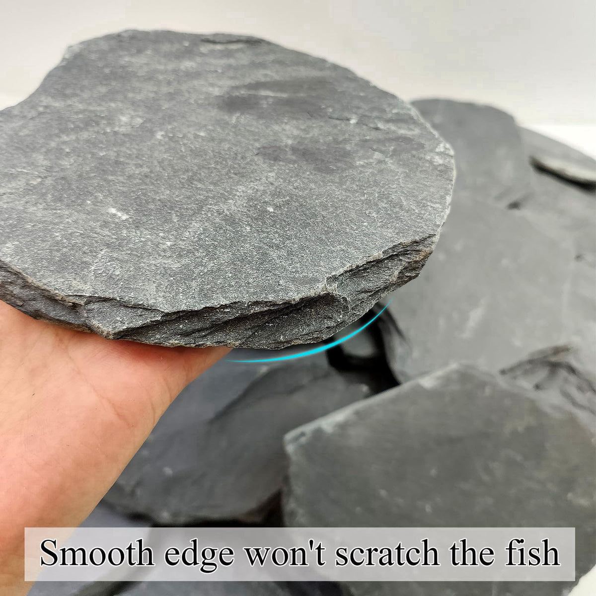 YISZM Slate Rock for Aquarium, 5-7 Inch Polished Natural Stone Rocks,10 lbs – packaging and label
