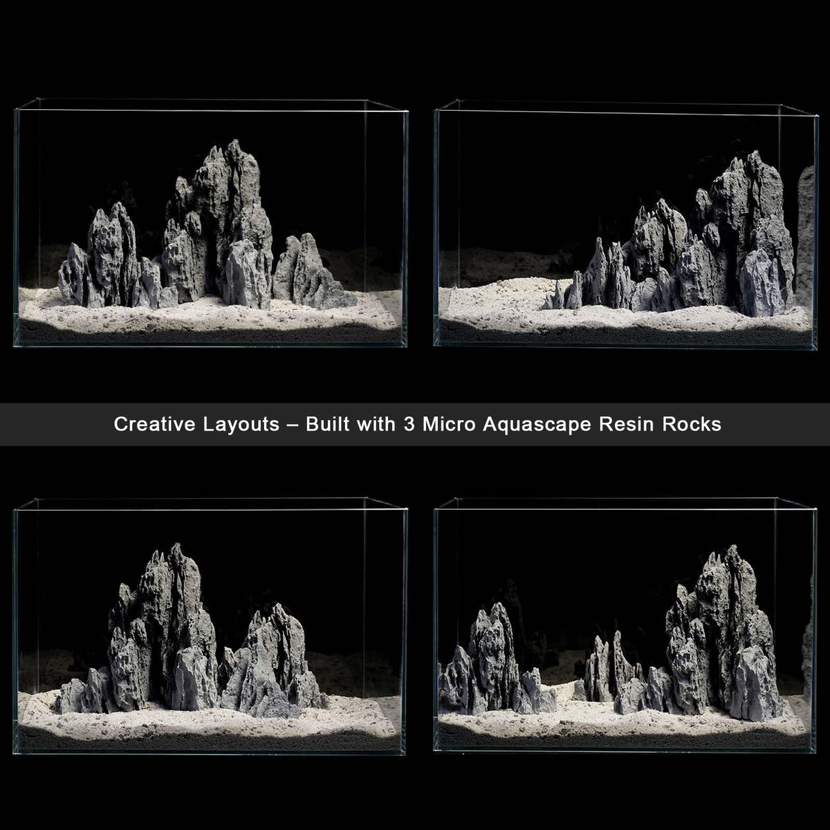 FZONE Aquarium Rocks, Micro Resin Seiryu Rock, Aquascaping Hardscape Decor – back view and specifications