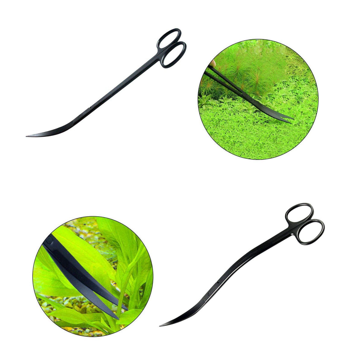 KnR Harmony Aquascaping Tools 7 in 1 Kit Aquarium Plant Scissors Tools Set Curved & Waved Scissor Tweezers Spatula Stain