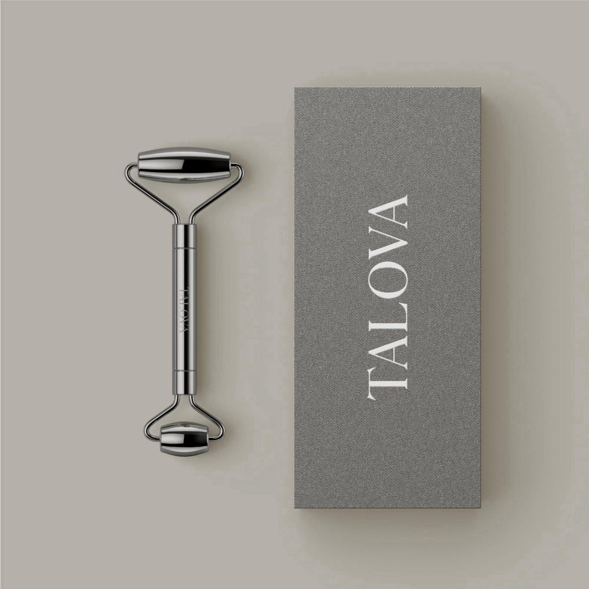 TALOVA 304-Grade Stainless Steel Facial Roller – alternate angle