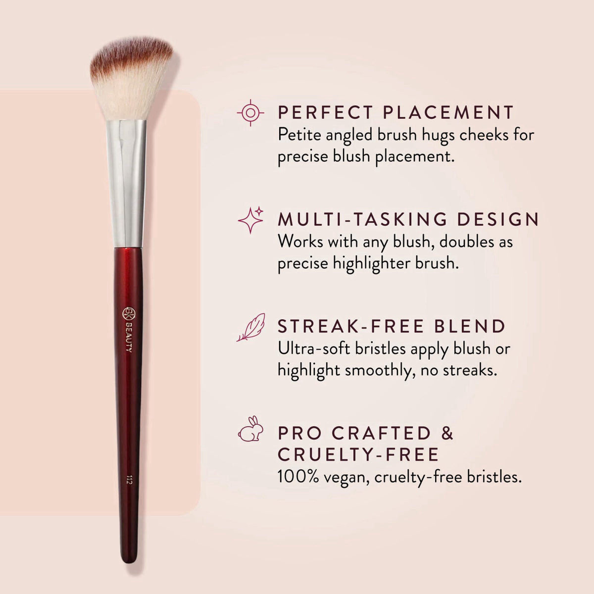 BK BEAUTY 112 Small Angled Blush Brush for Powder, Cream & Liquid – product photo (Blush Brushes)