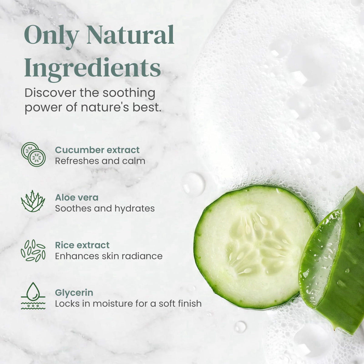 IKI Skincare Kirei Calming Foam Cleanser - Hydrates & Softens Skin - 200ml – full view