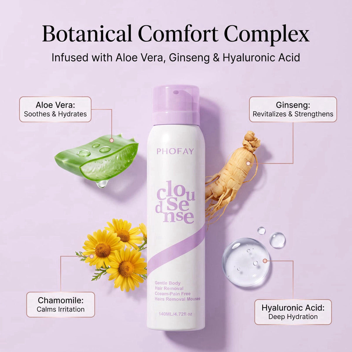PHOFAY Cloud Sense Gentle Formula Hair Removal Spray – full view