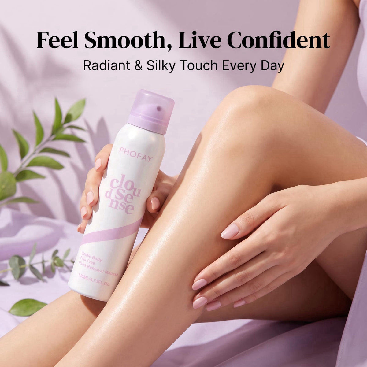 PHOFAY Cloud Sense Gentle Formula Hair Removal Spray – back view and specifications