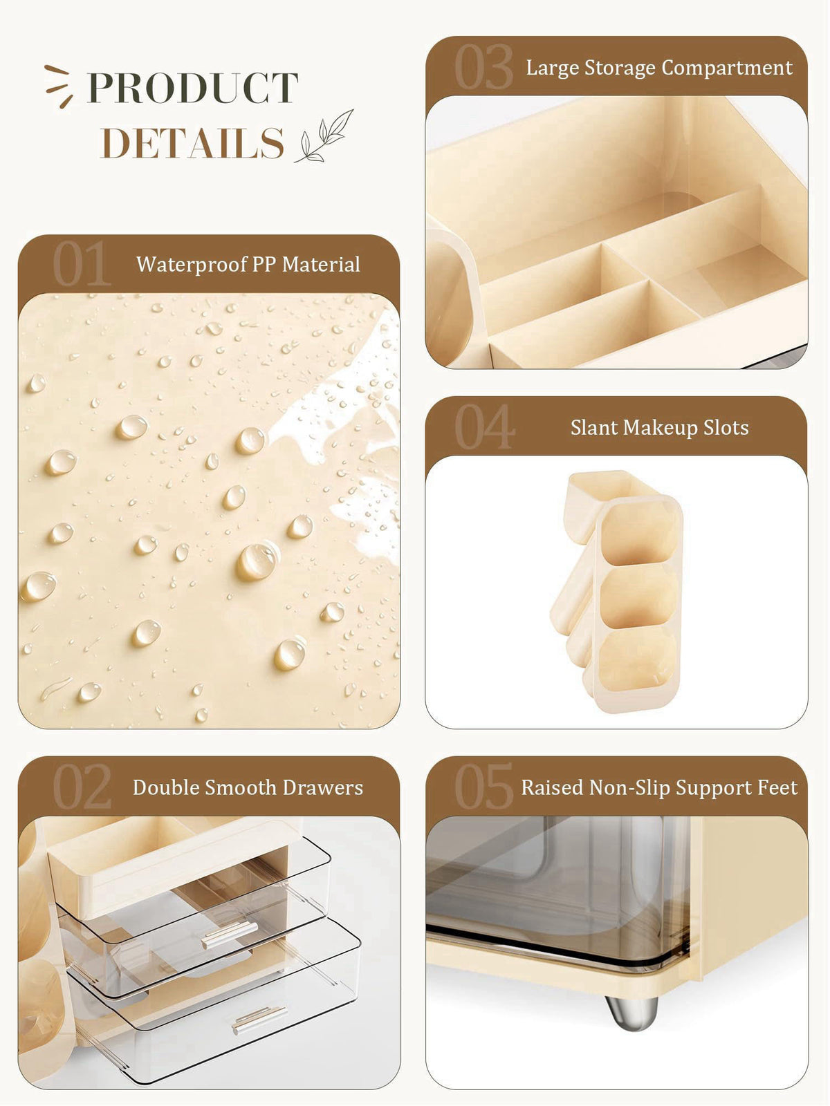KQJS Large Makeup Organizer Countertop for Vanity Skincare Organizers Cream – full view