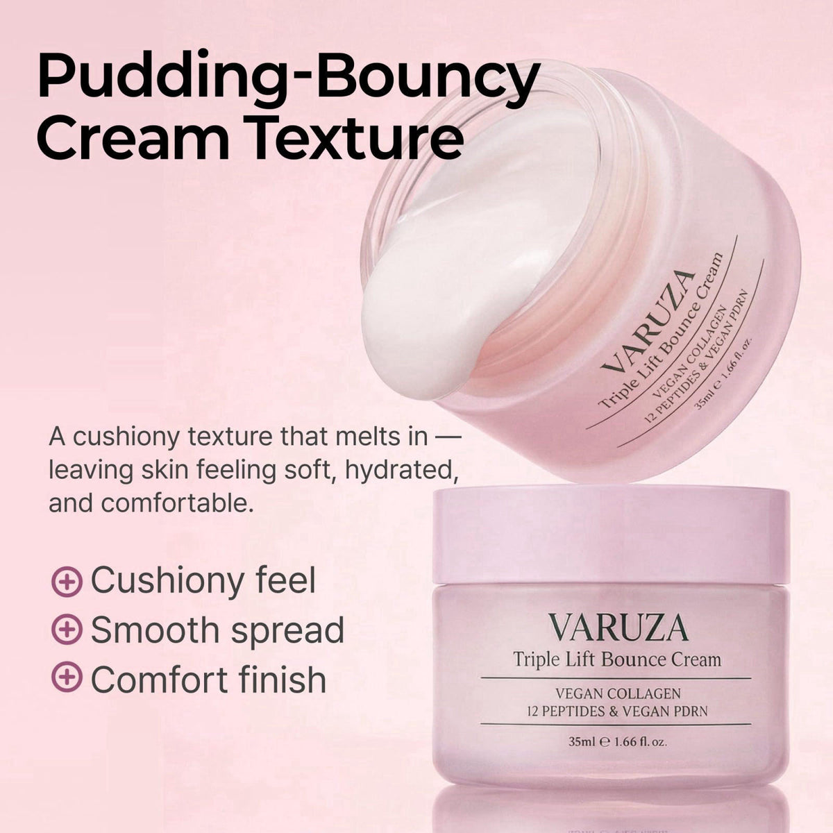 varuza Triple Lift Bounce Cream 55ml Vegan Collagen 12 Peptides Vegan PDRN 2ea – alternate angle