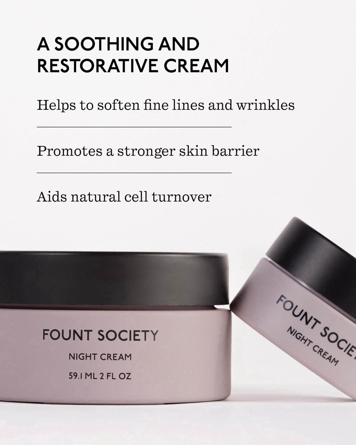 Fount Society Overnight Face Cream with Peptides and Hyaluronic Acid – close-up detail