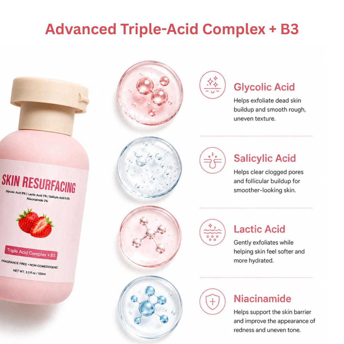 klarifyScience Resurfacing Strawberry Skin Serum (Pack of 2) – close-up detail