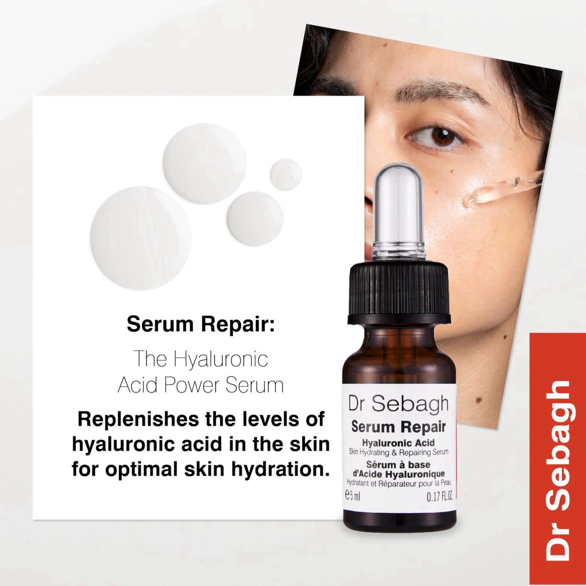 Dr Sebagh Serum Repair 0.17 fl oz – back view and specifications