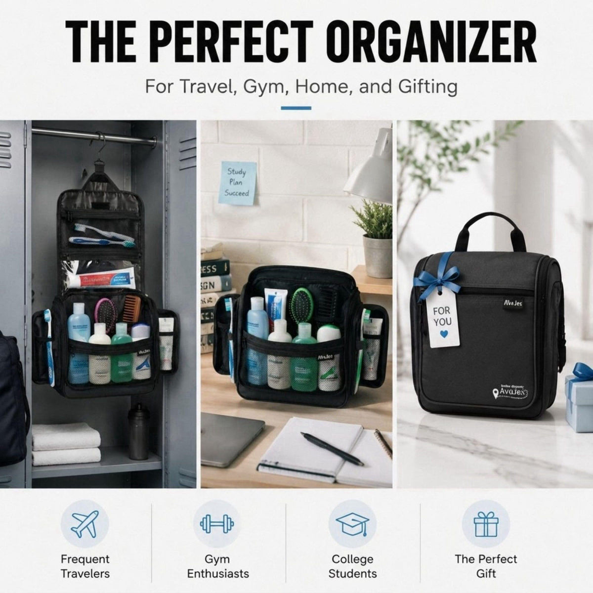 AvaJex – Toiletry Bags on display