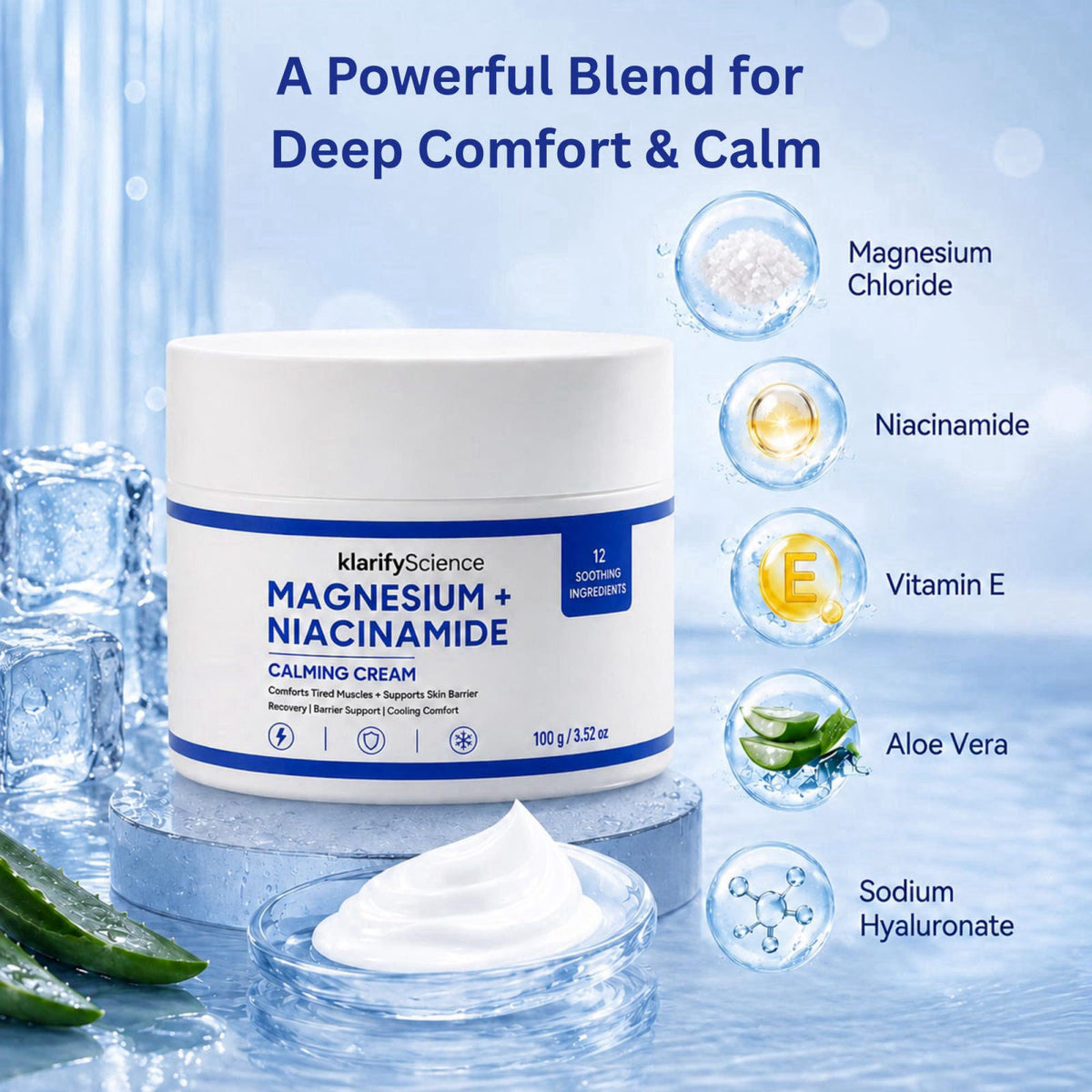 klarifyScience Magnesium Lotion for Sleep - Restless Leg Cream – close-up detail
