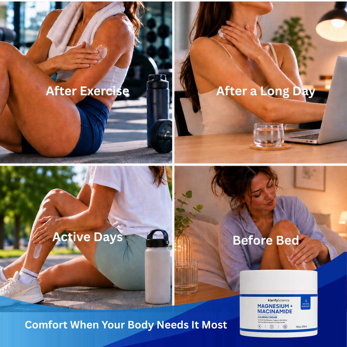 klarifyScience Magnesium Lotion for Sleep - Restless Leg Cream – packaging and label