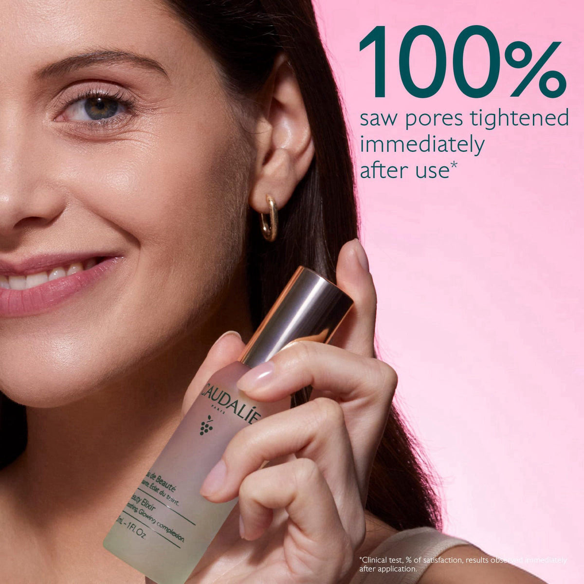 Caudalie Beauty Elixir Prep, Set Makeup, Glow Face Mist – back view and specifications