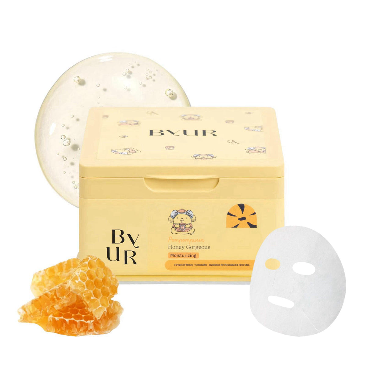 ByUR Honey Gorgeous Sanrio Character Daily Aqua Serum Mask (30 Sheets) Hydrating Moisturizing Face Pore Treatment K-Beau