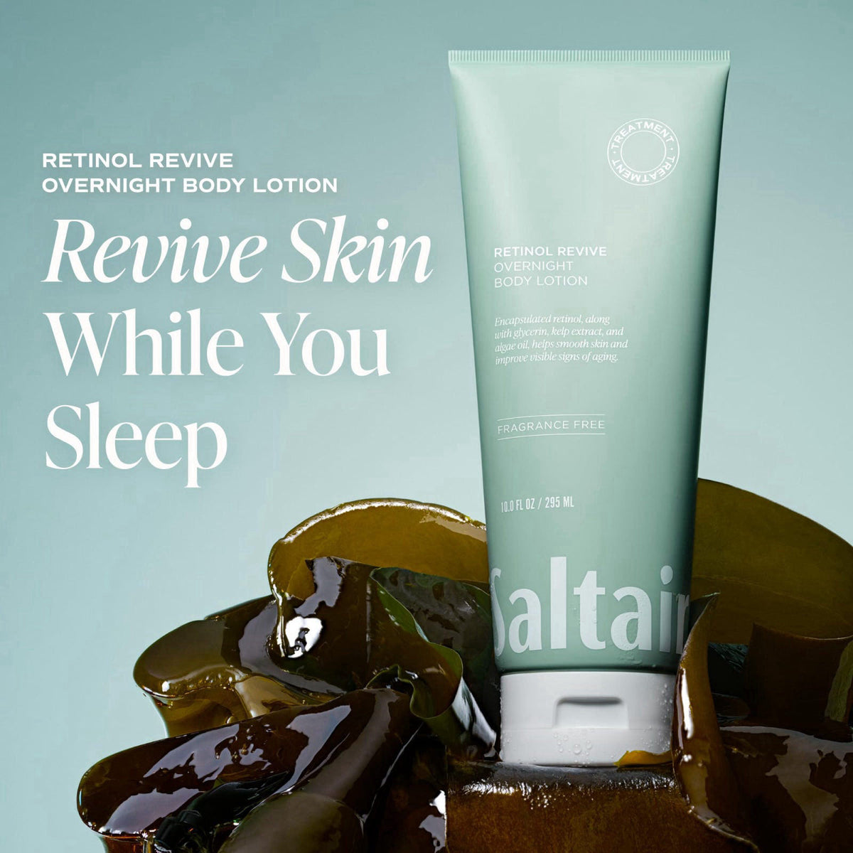 Saltair Retinol Revive Night Lotion | Firming Body Lotion | 10 oz Pump – close-up detail