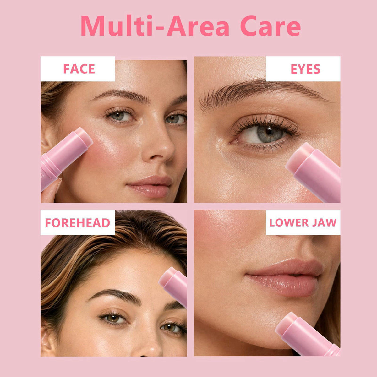 Euralissea PDRN Eye Balm Stick 2 Pack, Collagen Multi Balm with Pink B12, Hydrating Under Eye Care for Face, Neck & Smil