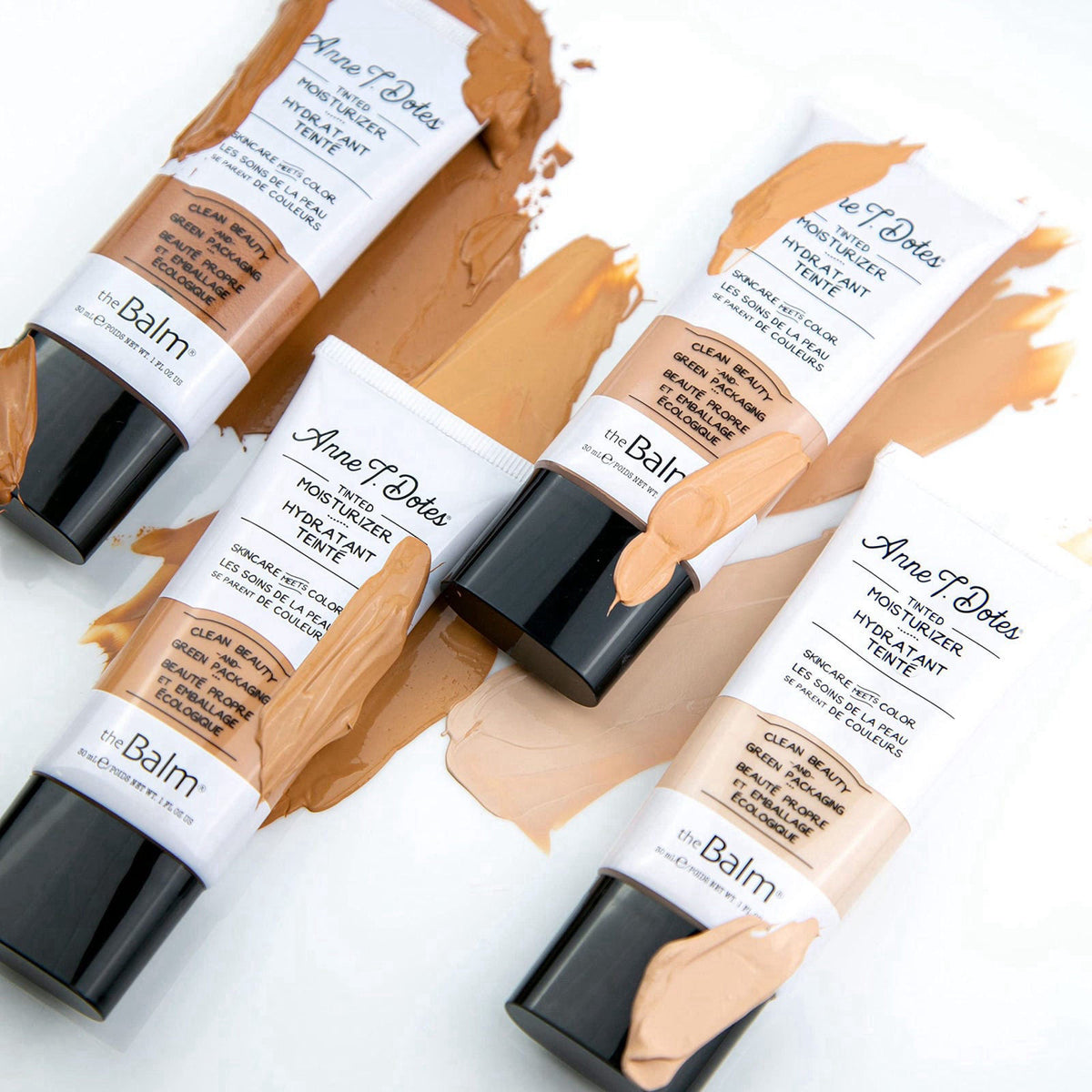 theBalm Anne T. Dotes Tinted Moisturizer #46 - Deep to Dark – back view and specifications