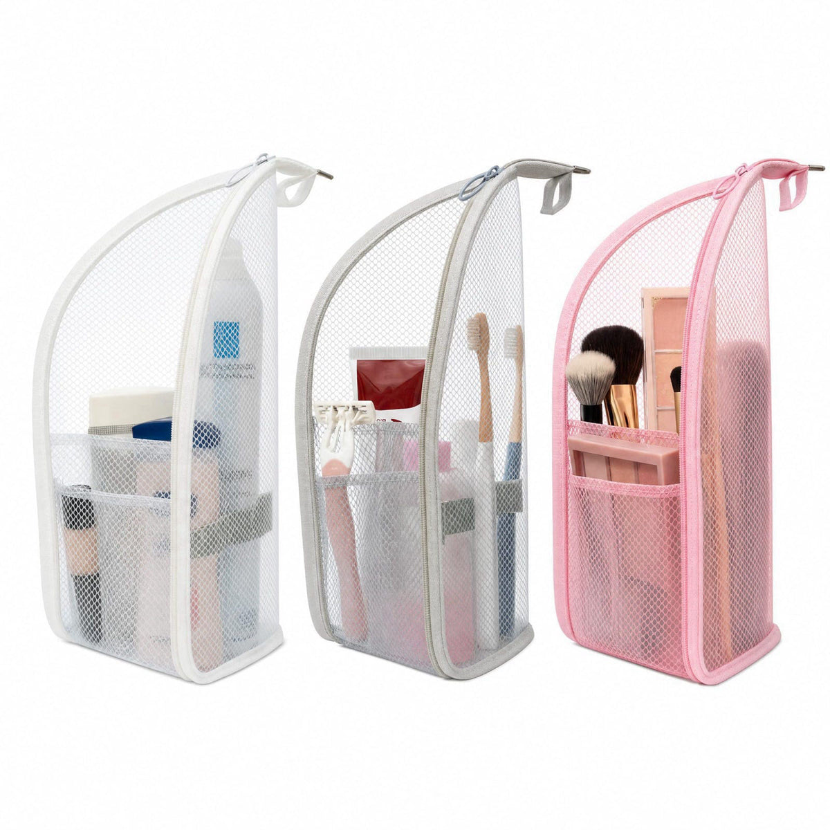 ROVLET Standing Toiletry Bag, larger Portable Foldable Hanging Travel Organizer