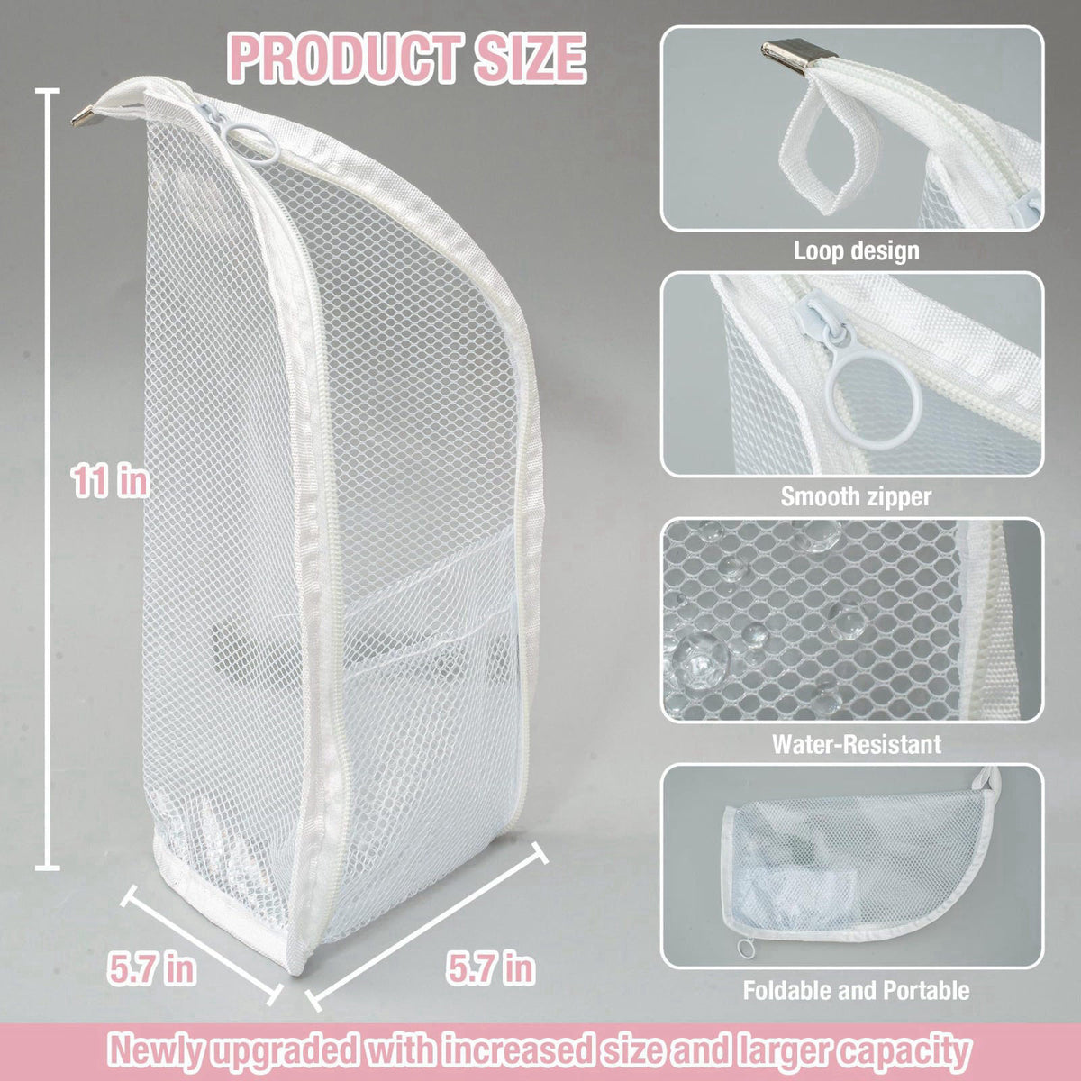 ROVLET Standing Toiletry Bag, larger Portable Foldable Hanging Travel Organizer – packaging and label