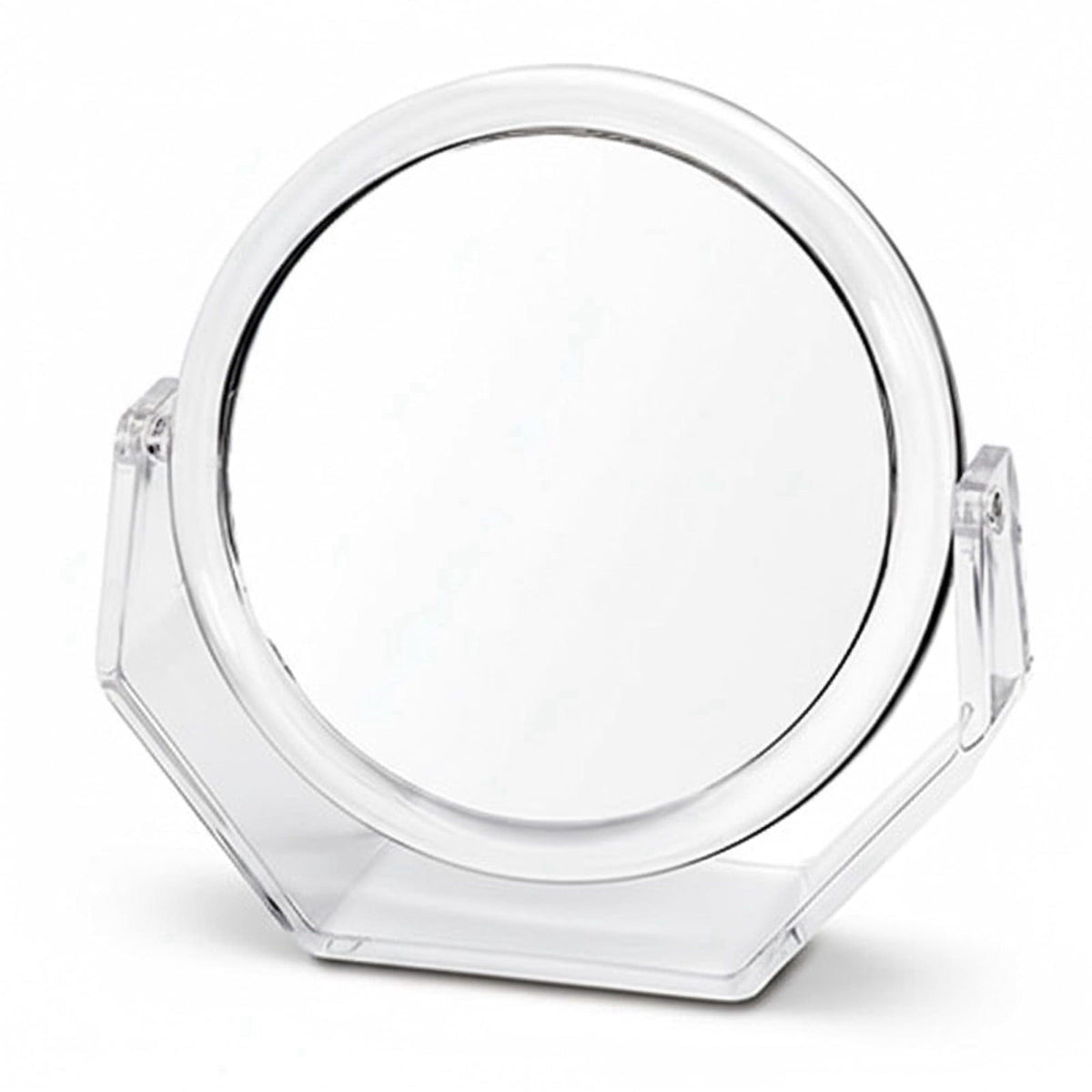 DC DANIELLE Danielle Creations Round Acrylic Vanity Mirror, Clear 1x/10x Magnifying Makeup Mirror with Soft Touch Stand,