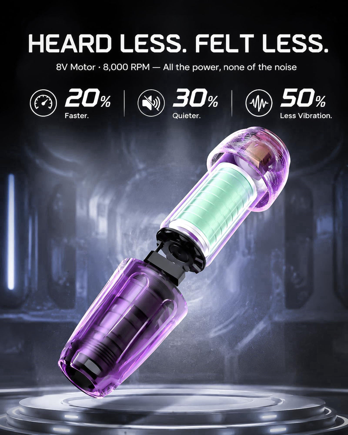 POSEIDON Wireless Tattoo Gun Kit with 2 Batteries for Beginners & Artists – full view
