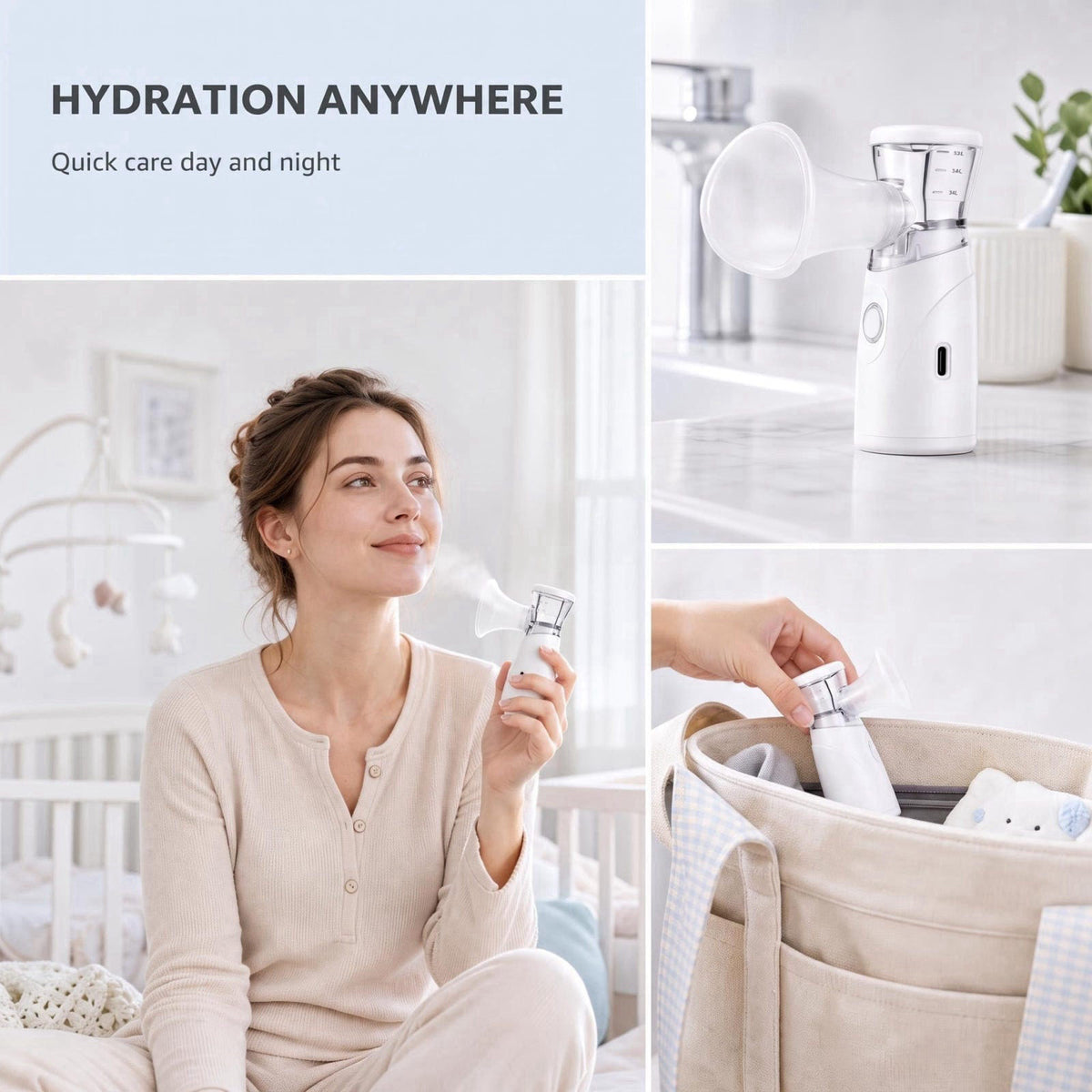 Talzpro Portable Fine Mist Sprayer, Nano Atomizer Humidifier with Detachable Tank – packaging and label