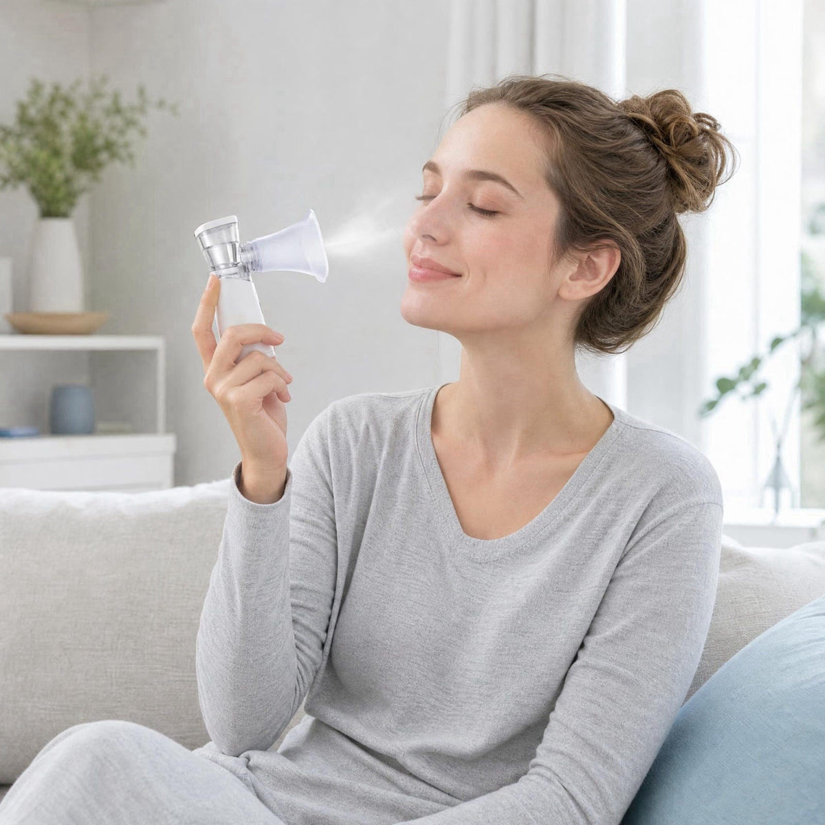 Talzpro Portable Fine Mist Sprayer, Nano Atomizer Humidifier with Detachable Tank – back view and specifications