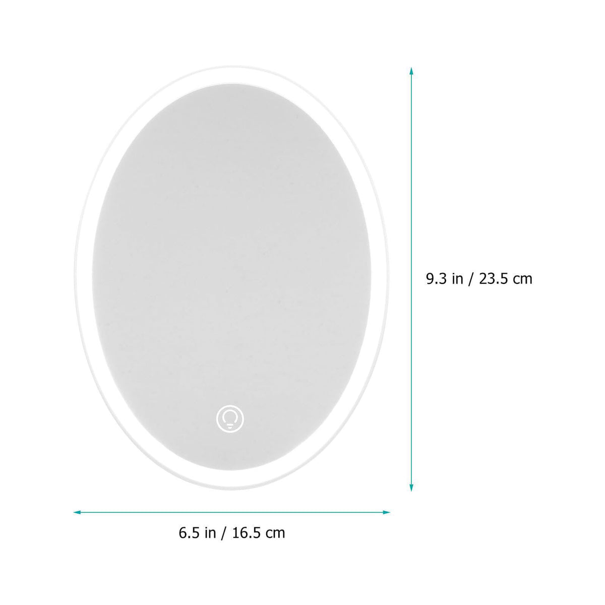 Baluue USB Rechargeable LED Makeup Mirror with Touch Control for Desk – close-up detail in White