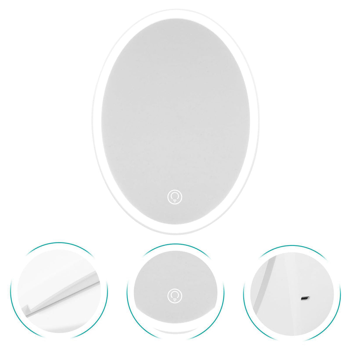 Baluue USB Rechargeable LED Makeup Mirror with Touch Control for Desk – alternate angle
