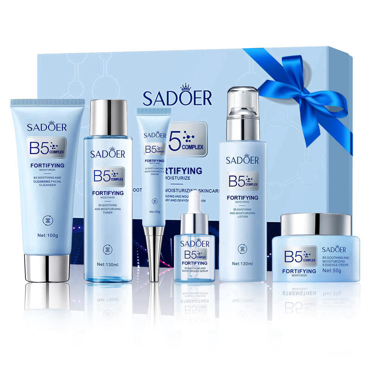 DailyBrio For SADOER B5 Vitamin Skincare Set, 6 Piece Barrier Repair Facial Kit, Hydrate Radiance Boost Anti-Aging,for A