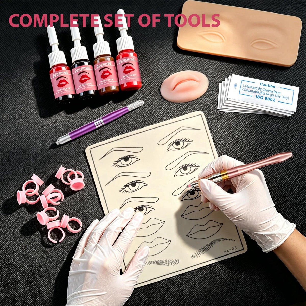 DZWSHYBG PMU Microblading Pen Kit for Beginners – back view and specifications