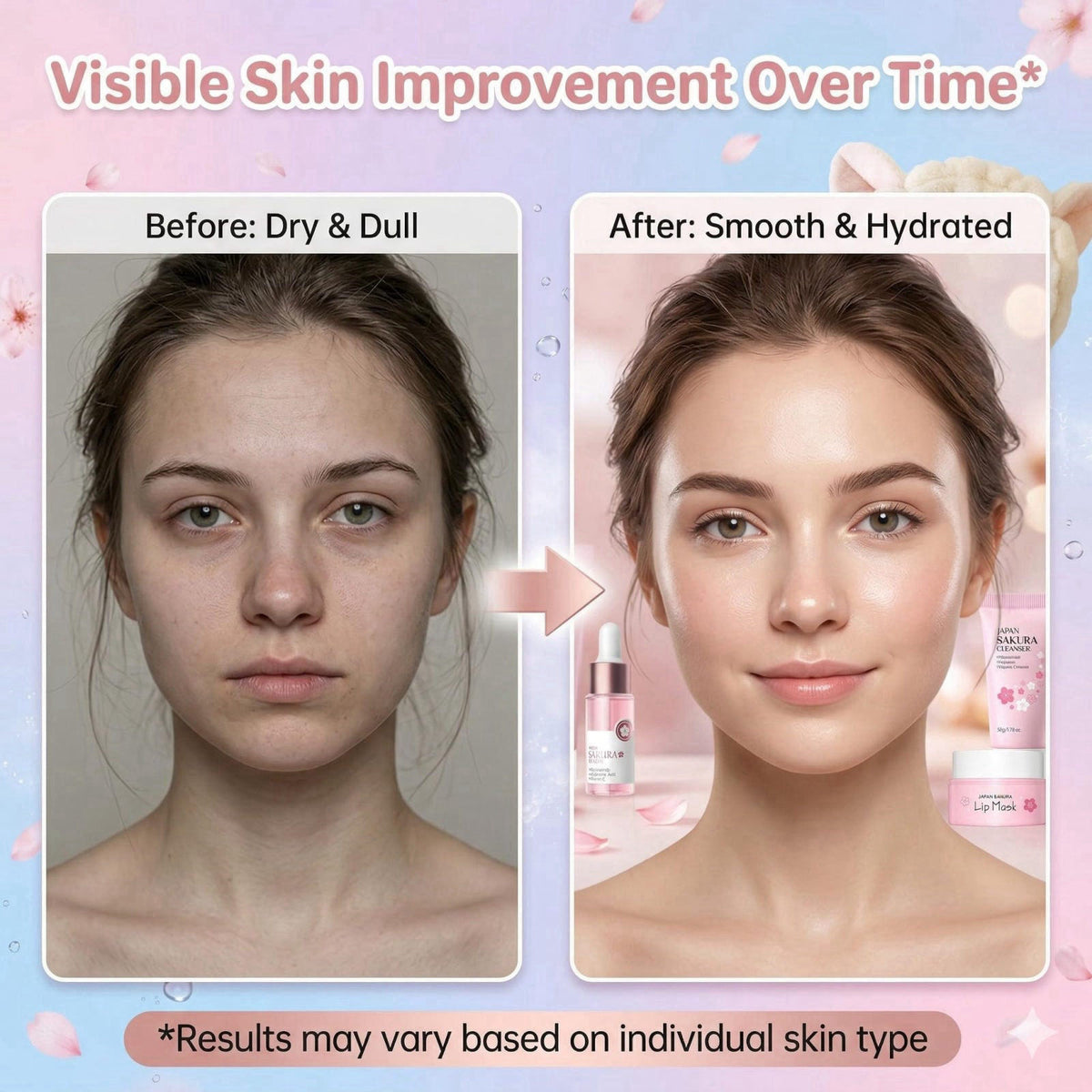 MrCuvaryas Japan Sakura Skin Care Set - Sakura Birthday Gifts For Teen Girls - Skin Care For Kids - 15 In 1 Skincare For