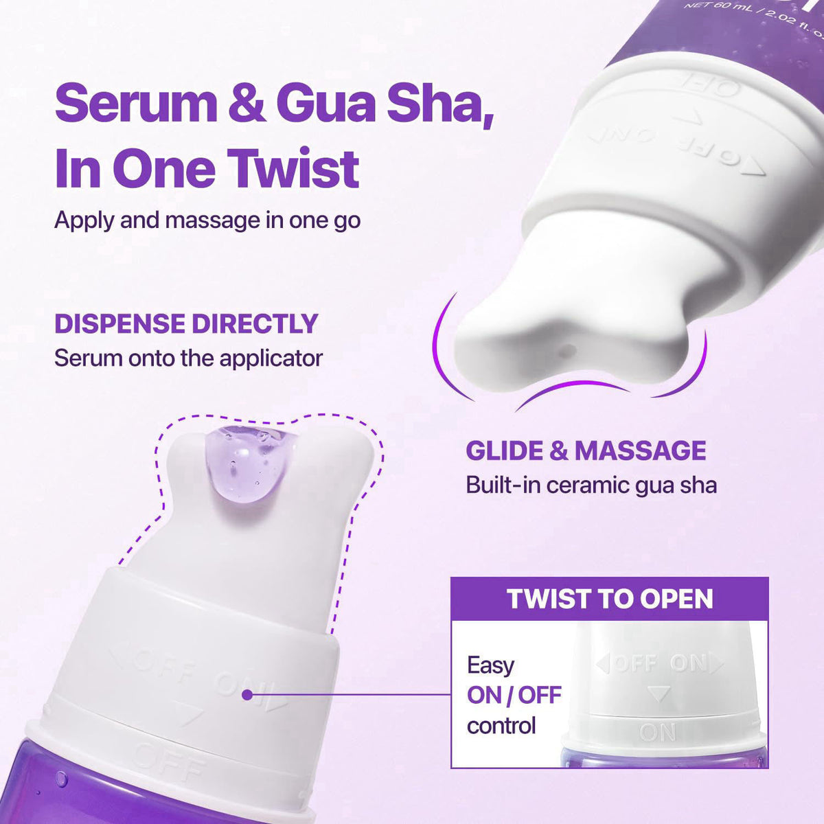 EIOM Plumping Peptide Gua Sha Serum, Built-In Applicator, Eye De-puffing – alternate angle