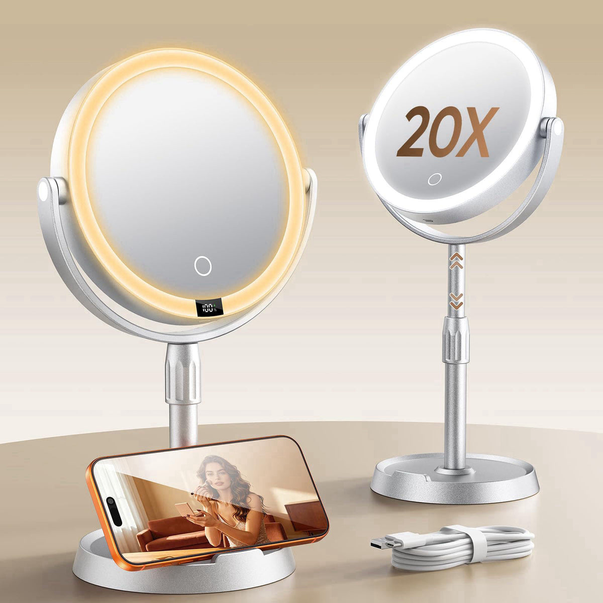 Glowtop – Makeup Mirrors on display