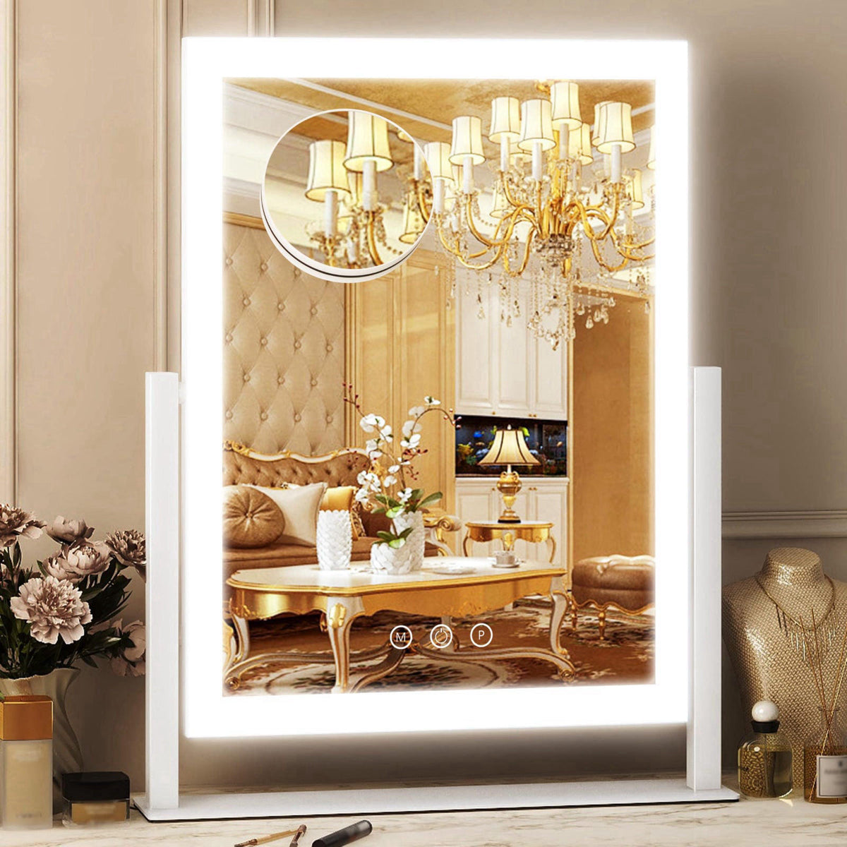 FENNIO Rectangular Makeup Vanity Mirror with Lights, 12.5×16.5 Inch, White – ✔ ✔ ✔ ✔ ✔