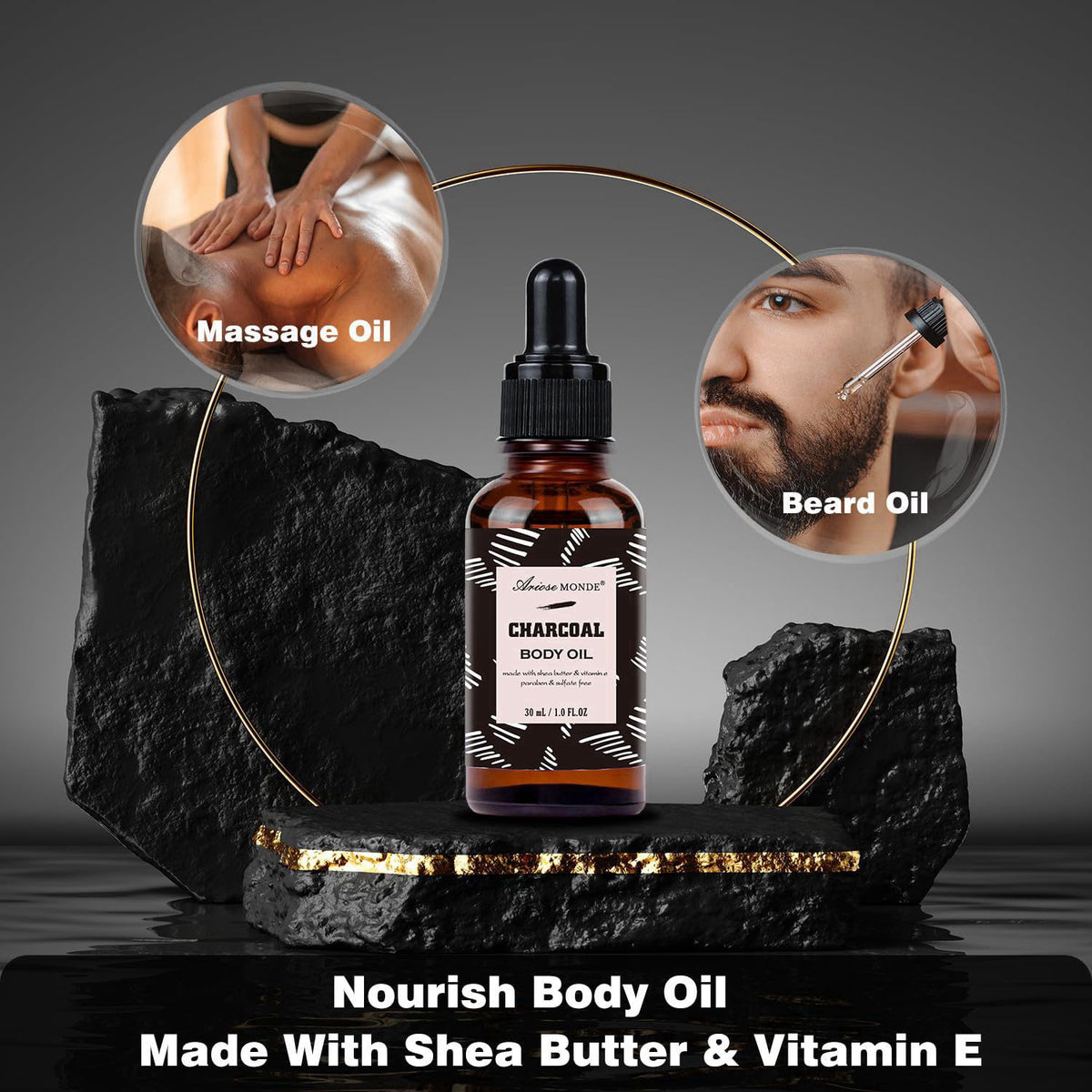 ArioseMonde Spa Gifts for Men, 10pc Charcoal Bath and Body Gift Set for Men – full view