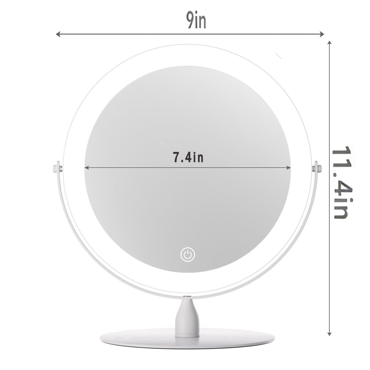 DEXHOM 9" Magnifying Vanity Mirror with Light, 10X/1X Makeup Mirror – packaging and label