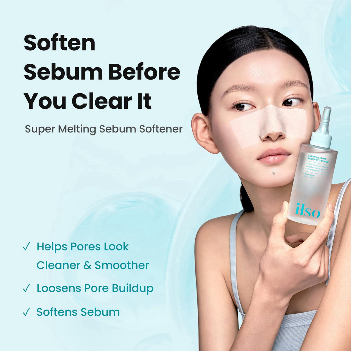 ILSO Melting Sebum Softener Cleanser 5.07 fl oz, Sebaceous Filament & Blackheads Care – packaging and label