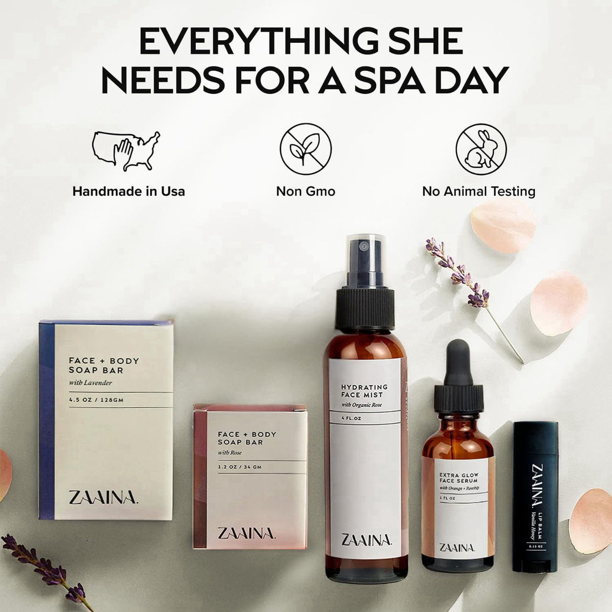 ZAAINA Spa Gift Set for Her, Relaxing Christmas & Birthday Gifts for Women – full view