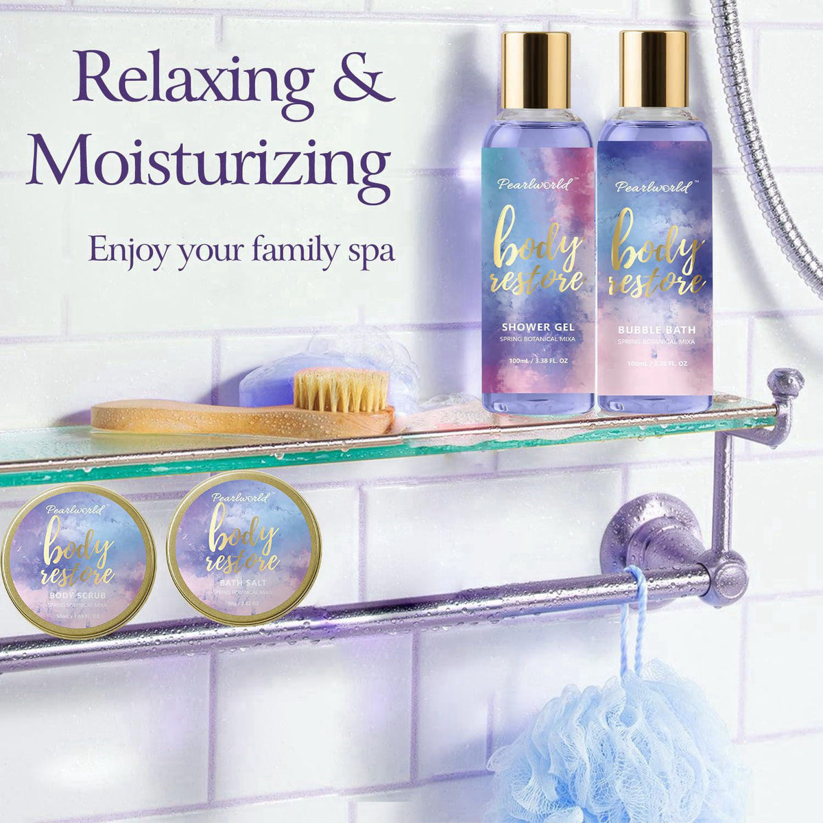PEARLWORLD Birthday Gifts for Women, 12 Pcs Luxury Bath Skin Care Shower Bath Set – full view
