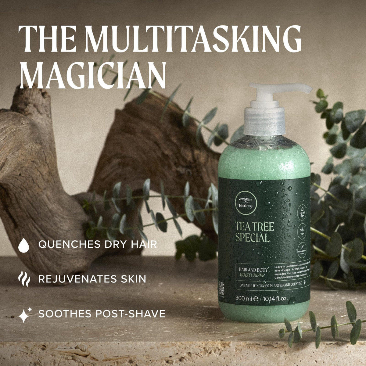 Tea Tree Hair and Body Moisturizer Leave-In Conditioner, Body Lotion, After-Shave Cream, For All Hair + Skin Types – pac