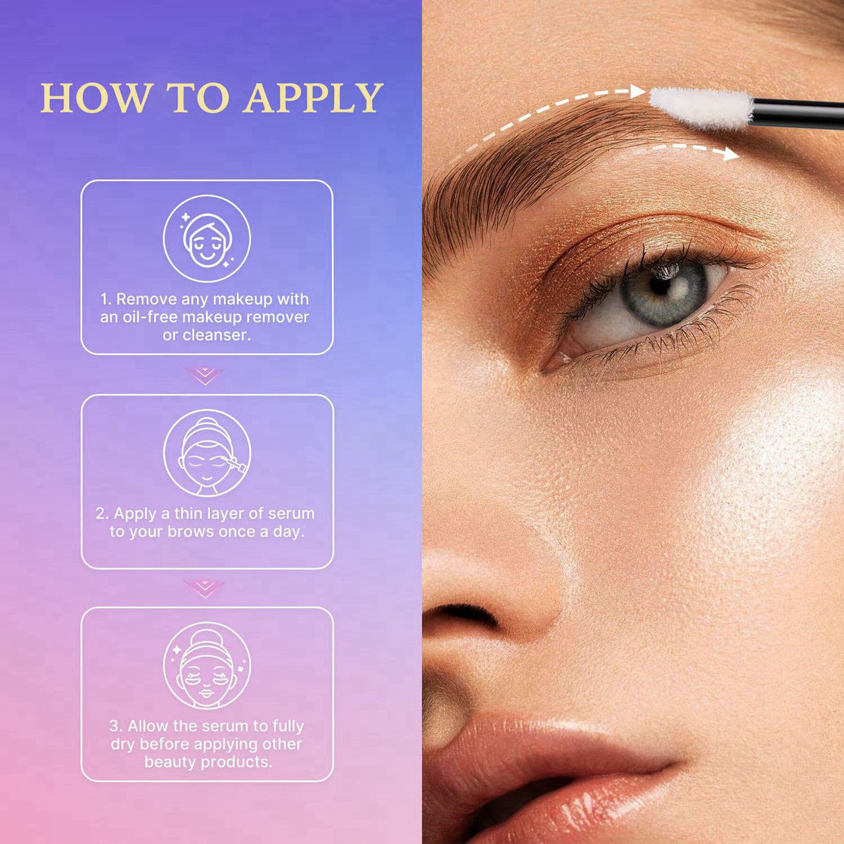 VieBeauti Eyebrow Growth Serum for Longer Fuller Thicker Looking Brows – alternate angle