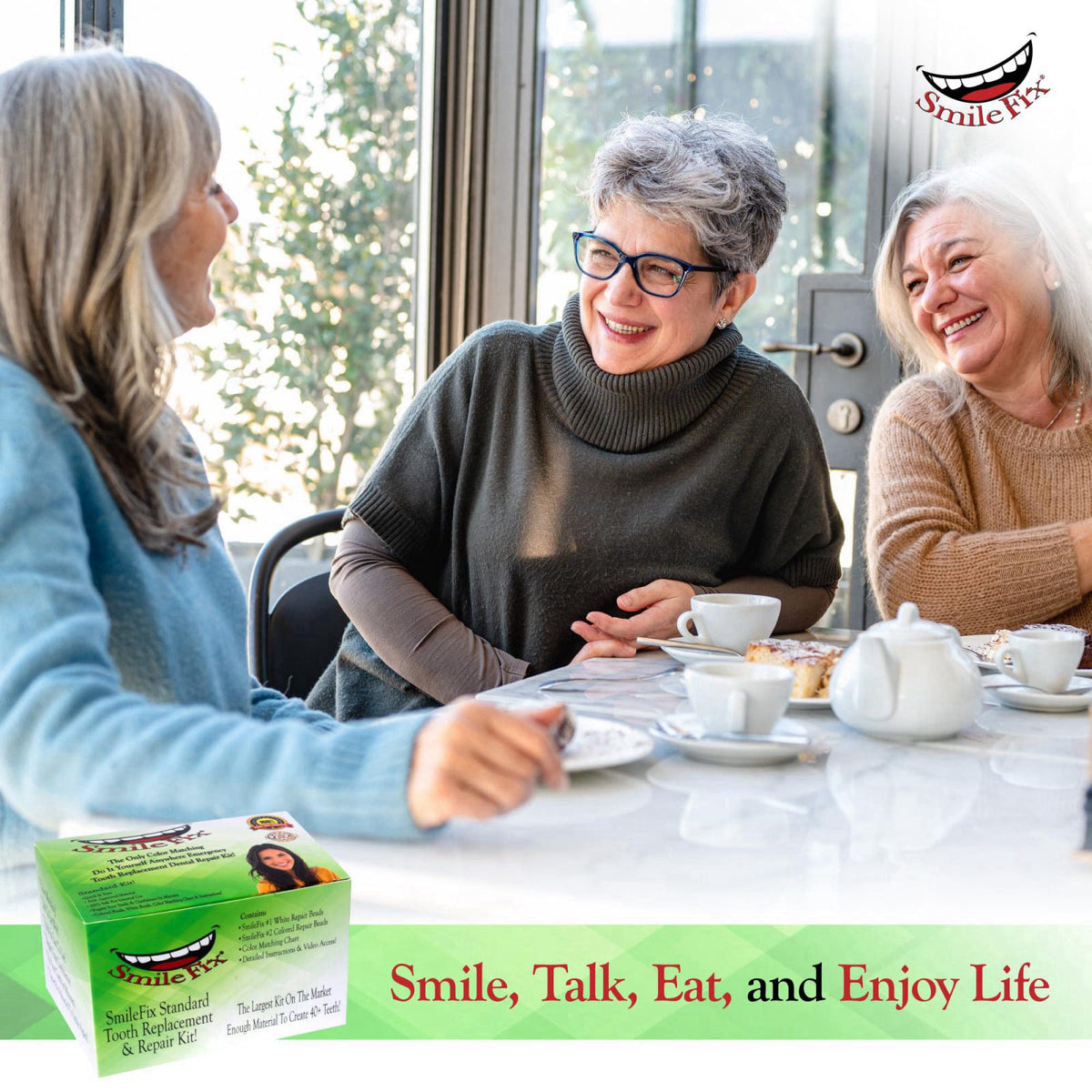 Smile Fix SmileFix Standard Dental Repair Kit - Color Matching Compound - For Missing Or Damaged Teeth - Fix Gaps, Broke
