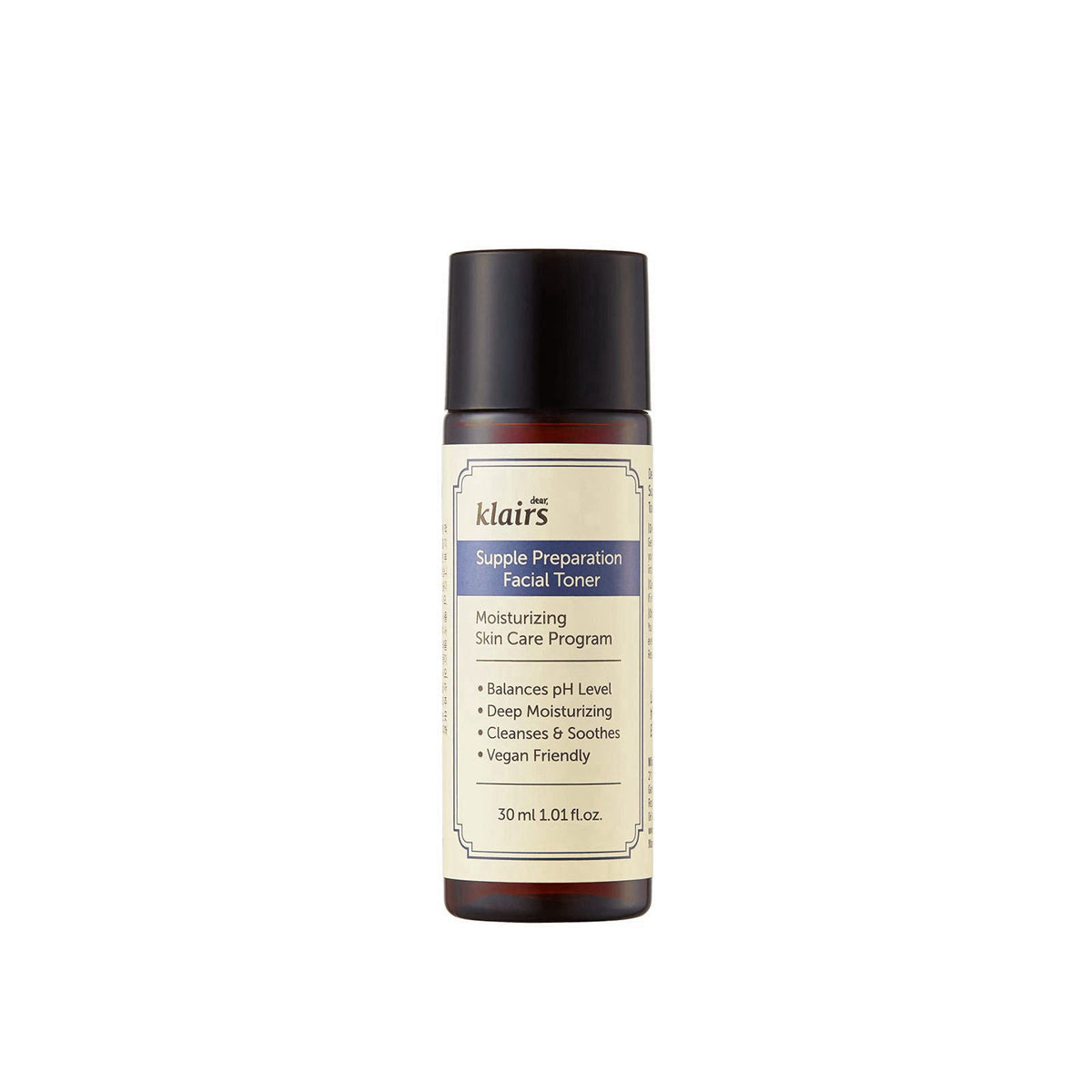 DearKlairs Supple Preparation Facial Toner Korean Hydrating, 6.08 Fl Oz – back view and specifications