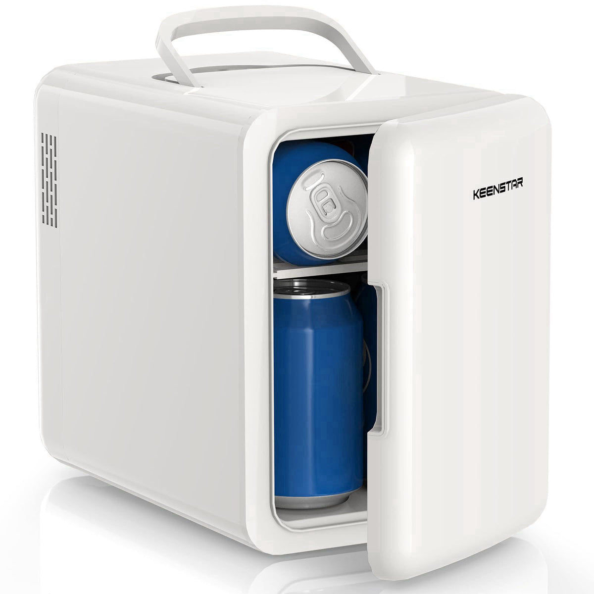 KEENSTAR Mini Fridge, 6 Liter/8 Can Small Fridge, 110V AC/ 12V DC Cooler and Warmer for Bedroom, Cosmetics, Office, Dorm