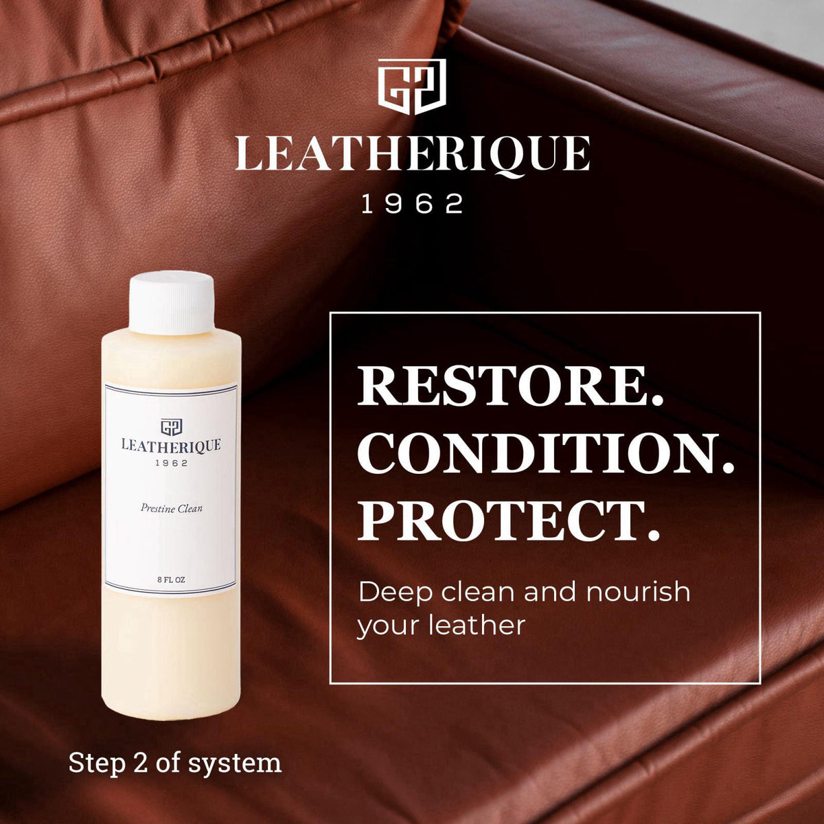Leatherique Restoration Products Leatherique Prestine Clean 8 oz | Leather Cleaner & Conditioner for Cars, Furniture, Sa