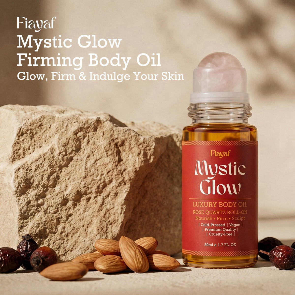 FIAYAF Luxury Firming Body Oil, Rose Quartz Roll-On, 3.4 Fl Oz (Pack of 2) – close-up detail